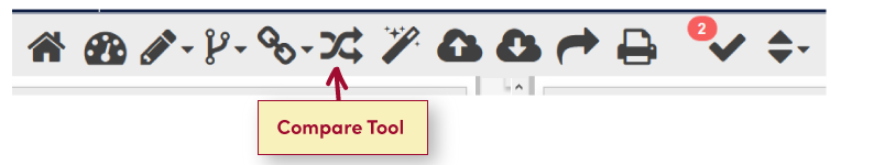 Merlin Toolbar image indicating the Compare Tool