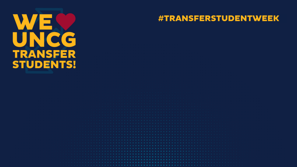 Transfer Week Graphic for Computer Desktop; We 'heart' UNCG Transfer Students