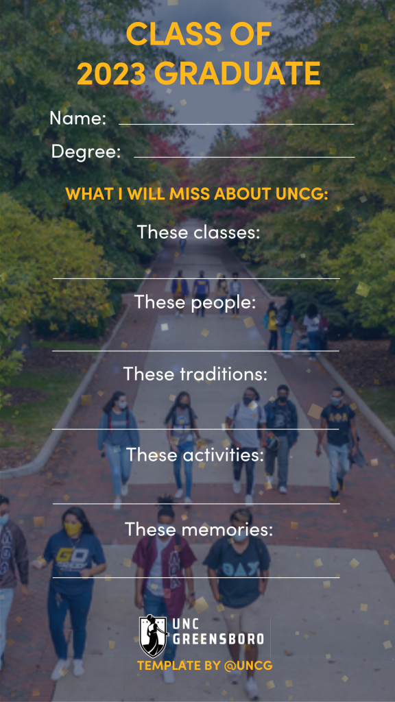 Commencement Instagram Template showing Class of 2023 Graduate