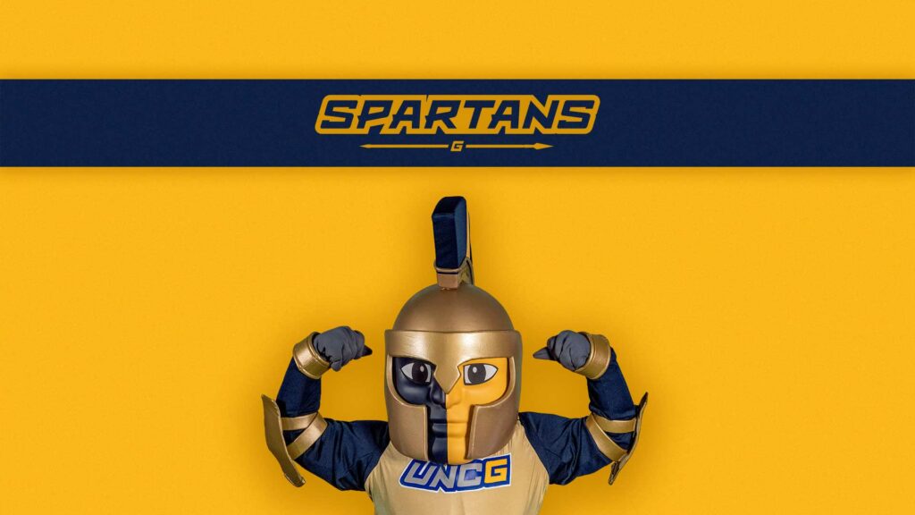 Wallpaper image Spartans banner with Spiro on gold background