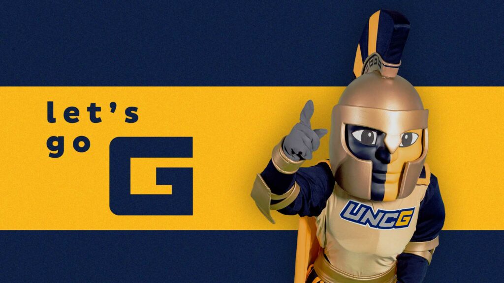Wallpaper image Blue and Gold background with Spiro mascot and Let's go G